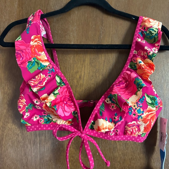 BNWT Skinny Dippers Crushin Kiara Pink Floral Two Piece Bathing Suit. Medium - Picture 3 of 9